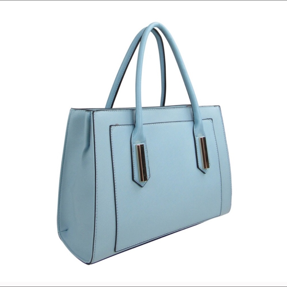 Front Pocket Satchel-Light Blue